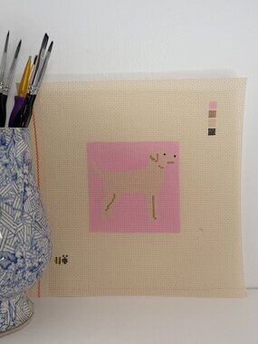 Yellow Lab Needlepoint Canvas (18ct)